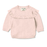 Pink Knitted Ruffle Jumper