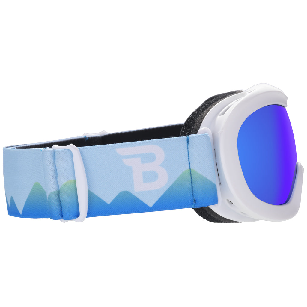 Babiators_Babiators White and Blue Mirrored Ski Goggles_Headwear