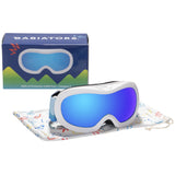 Babiators_Babiators White and Blue Mirrored Ski Goggles_Headwear