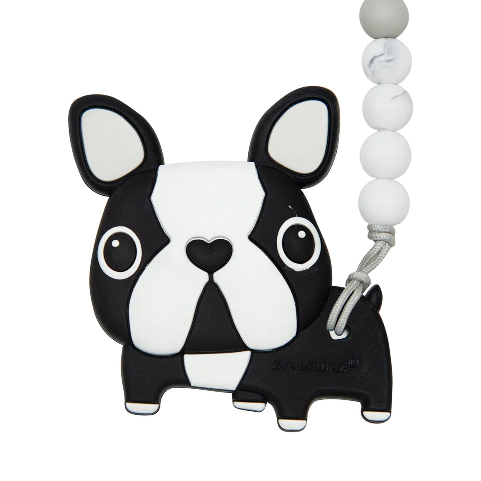 Loulou Lollipop_Silicone Teether Black Boston Terrier_Baby
