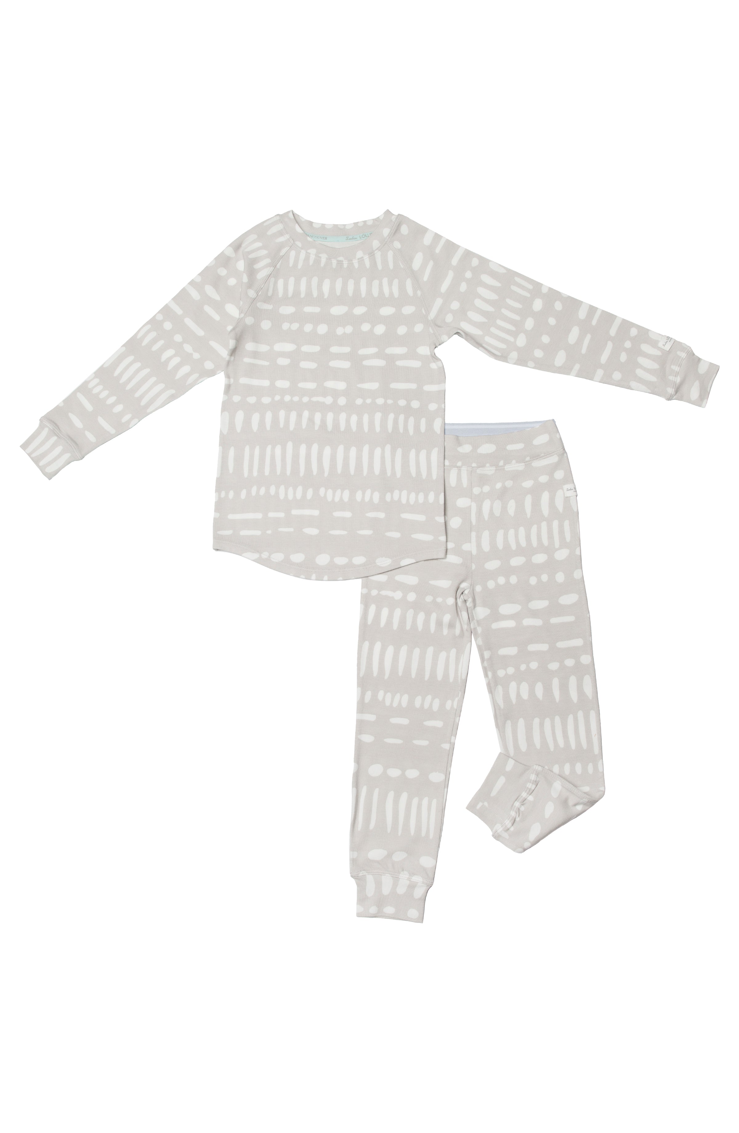 Loulou Lollipop_Grey Mud Cloth 2pc Pajama set_Pajamas