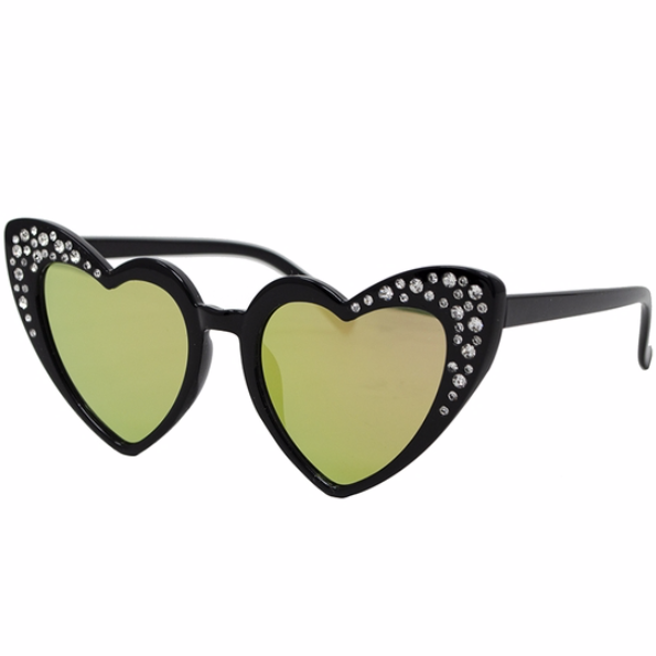 Zomi Gems_Black Crystal Heart Sunglasses_Headwear