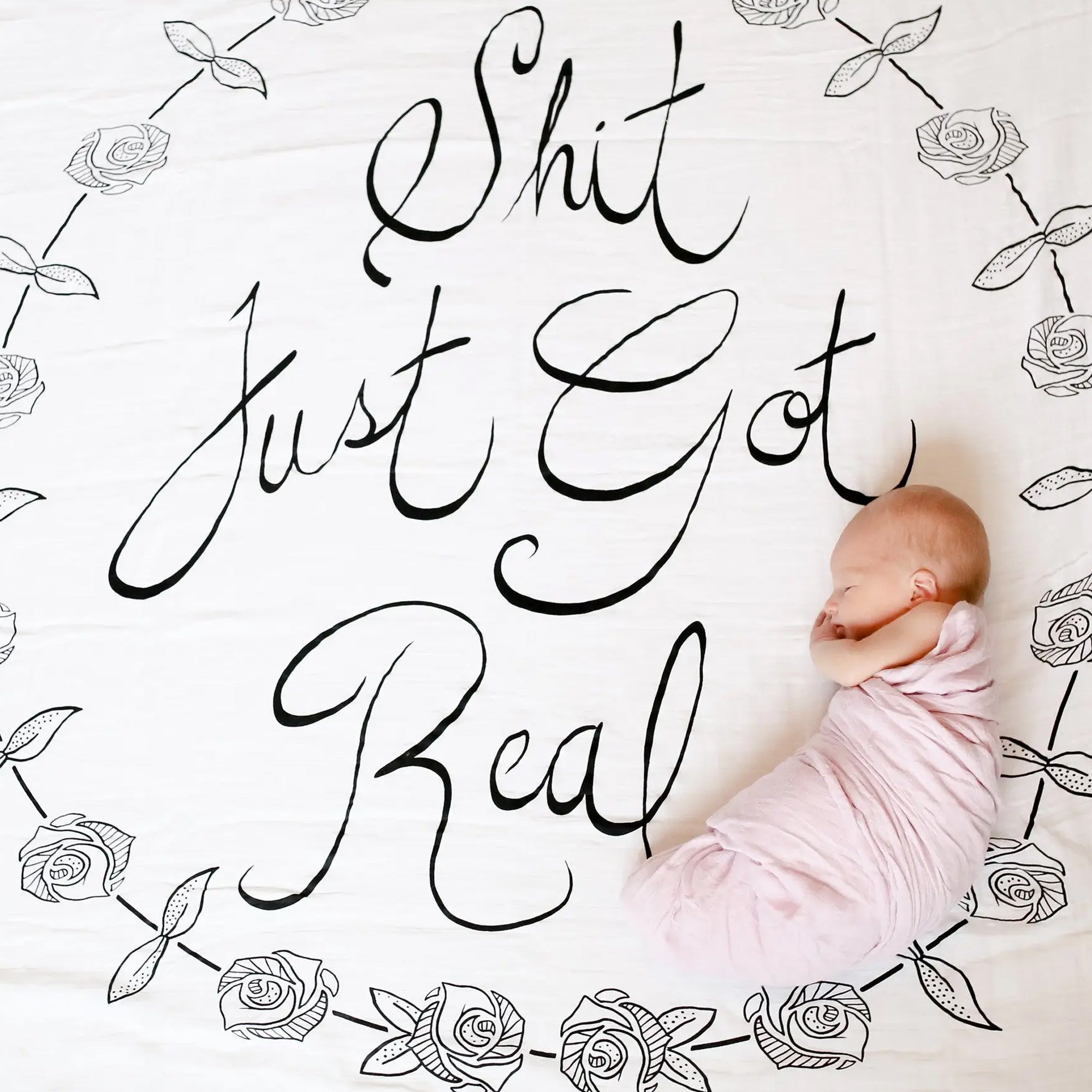 Coveted Things_Coveted Things "Shit Just Got Real" Swaddle Scarf Blanket_Baby