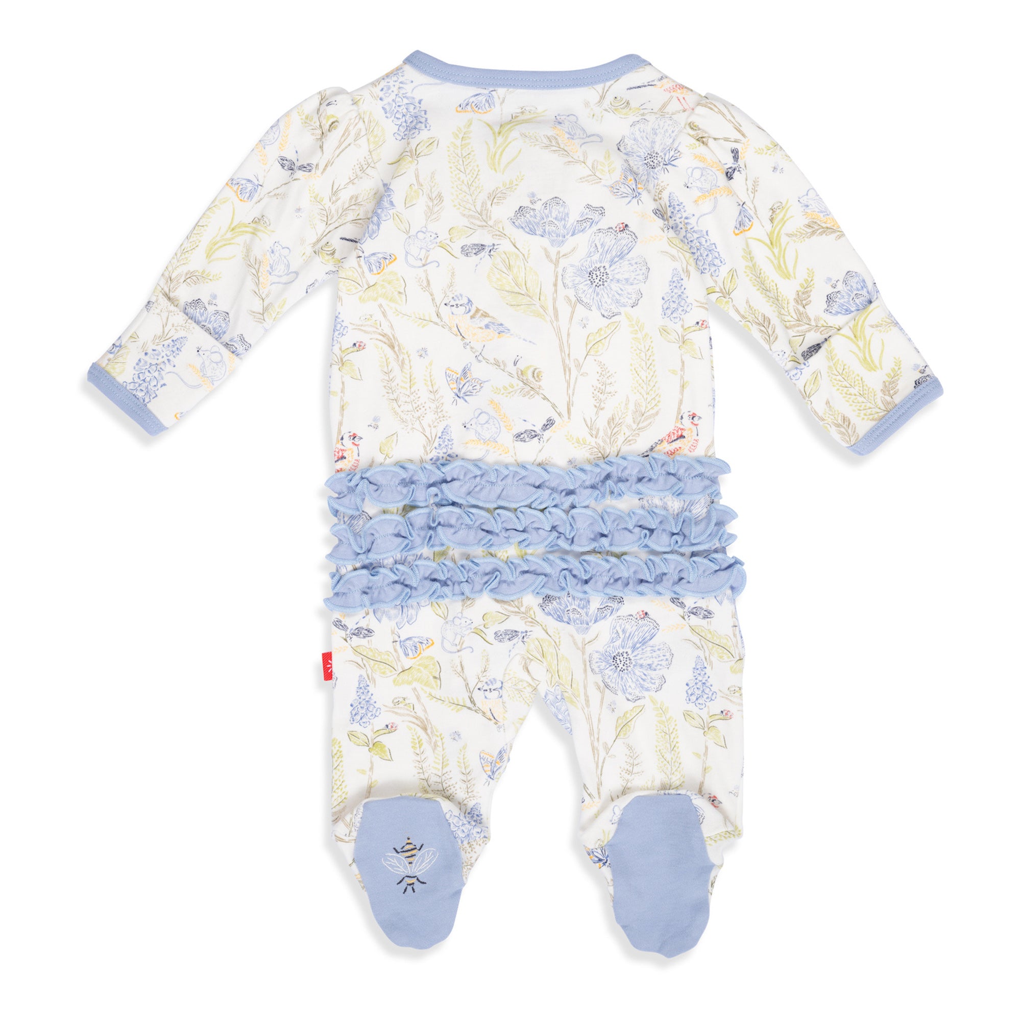 Magnetic Me_Magnetic Me Blue Blossom Organic Cotton Footie_One-Pieces