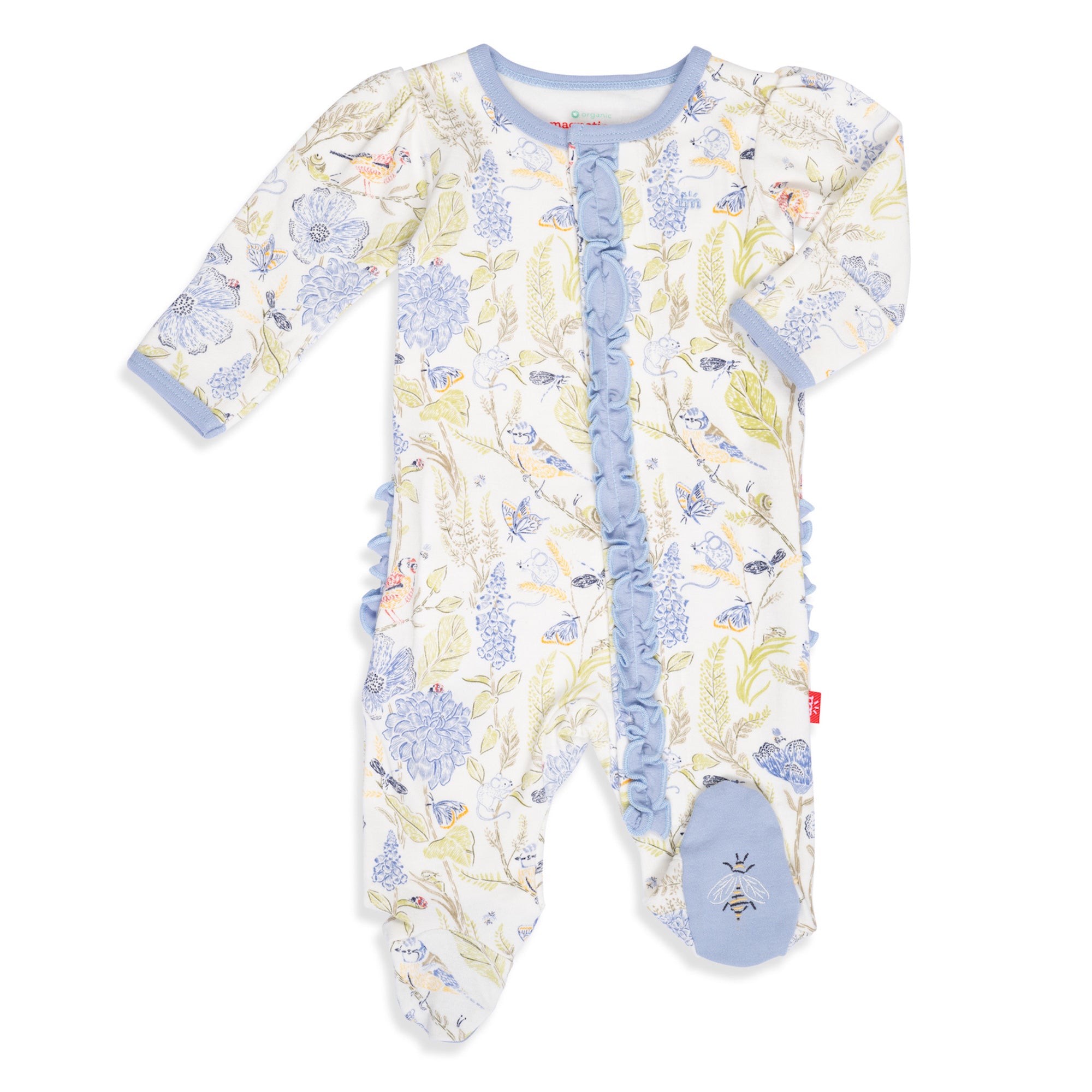 Magnetic Me_Magnetic Me Blue Blossom Organic Cotton Footie_One-Pieces