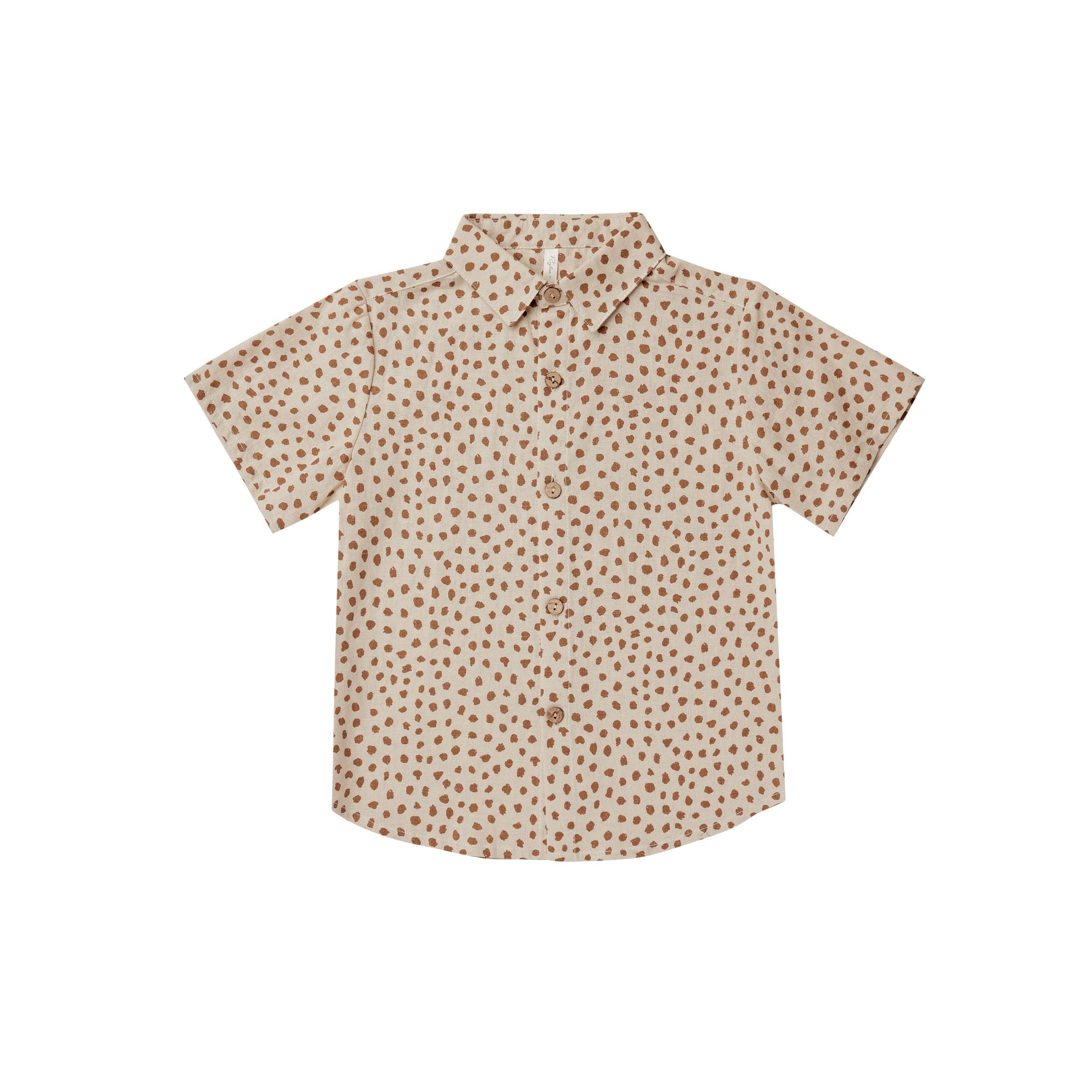 Rylee + Cru_Collard Short Sleeve Shirt Spots_Tops